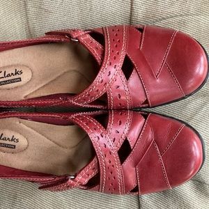 Clark Collection Deep Red Leather Shoes
